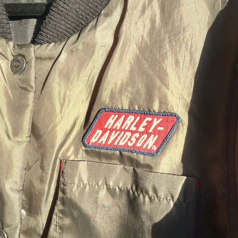 Reversible Harley-Davidson Black Quilted Jacket with Patch - Picture 4 of 5